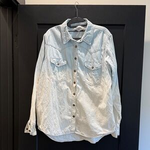 One Teaspoon Faded Light Blue Denim Shirt